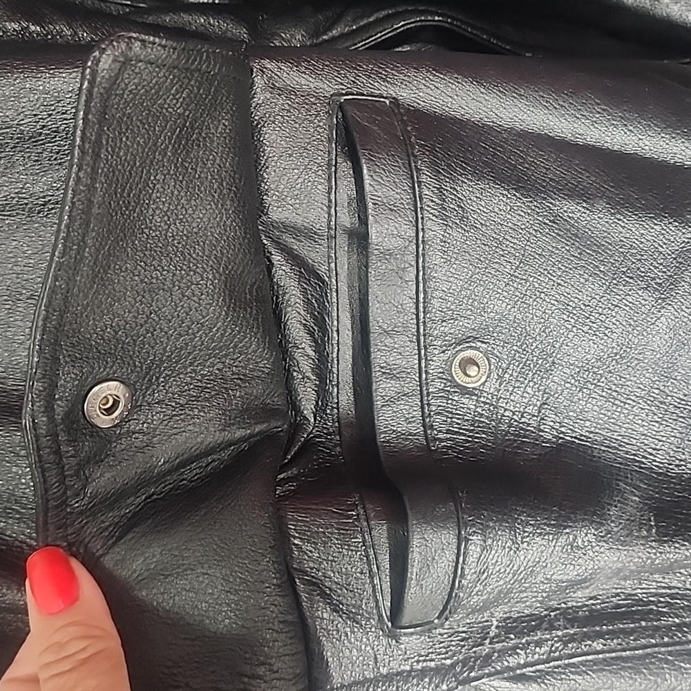 Burk's Bay Men's Black Leather Bomber Jacket. XL - Picture 5 of 13